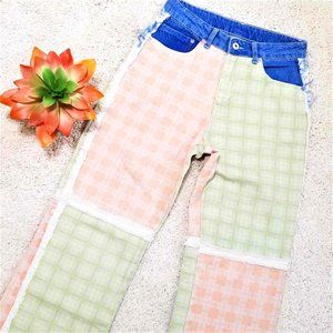 Ragged Jeans Brand Urban Streetwear Pants Lime Green Salmon Pink Blue Size 26